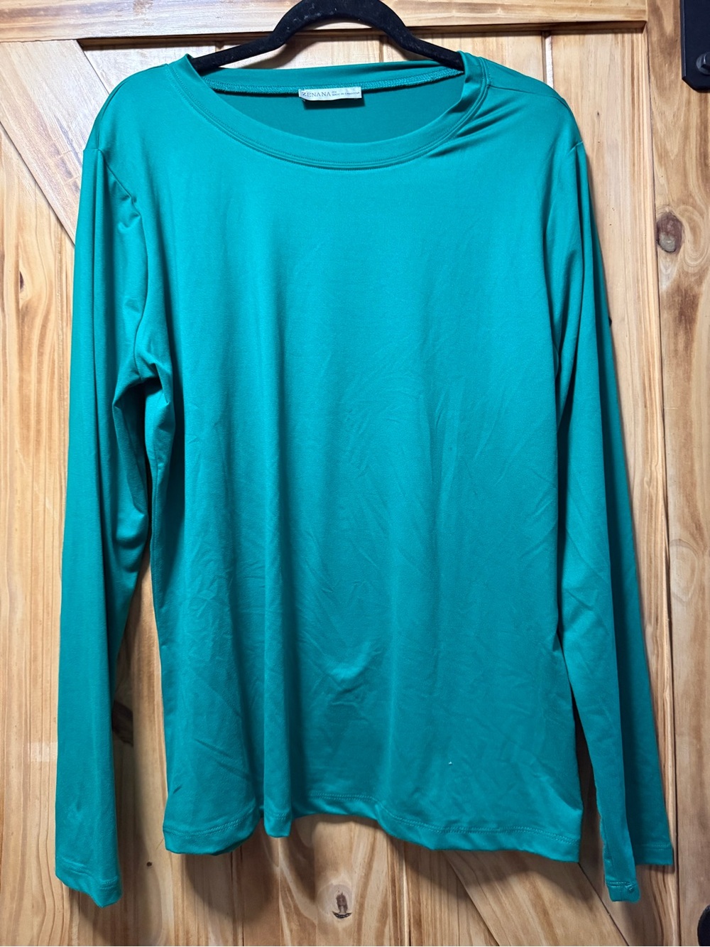 Zenana Outfitters Teal Long-Sleeve Crewneck Top